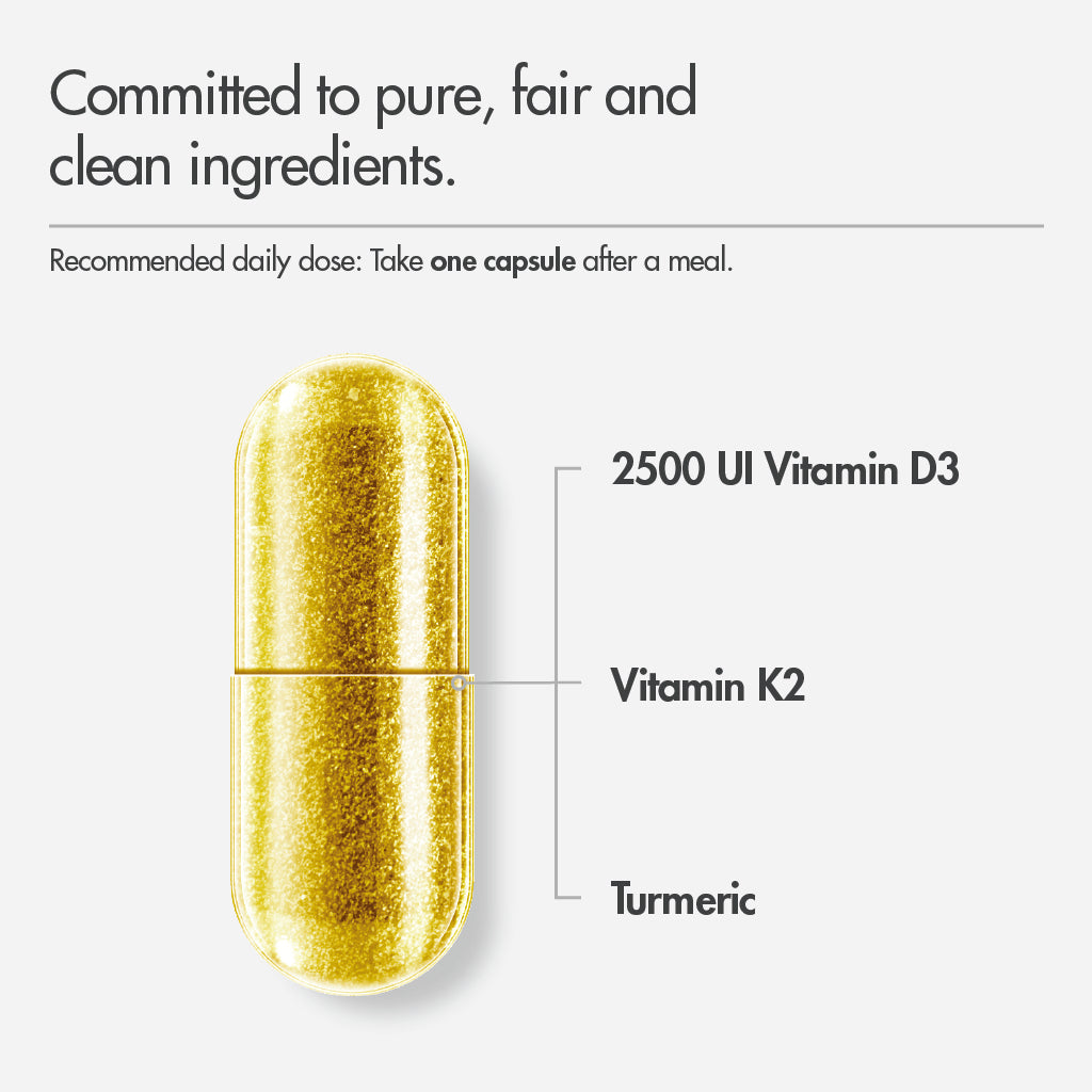 Vitamin D3 & K2 + Gurkmeja.